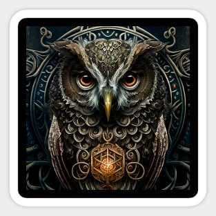 Owl Carrying a Torch Sticker